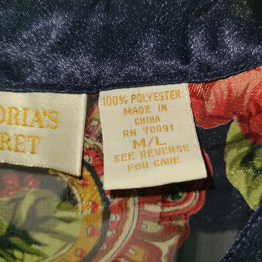 Victoria’s Secret Nightgown Size M L Vintage Gold Label Pajama Top Sheer Kimono - Picture 7 of 15